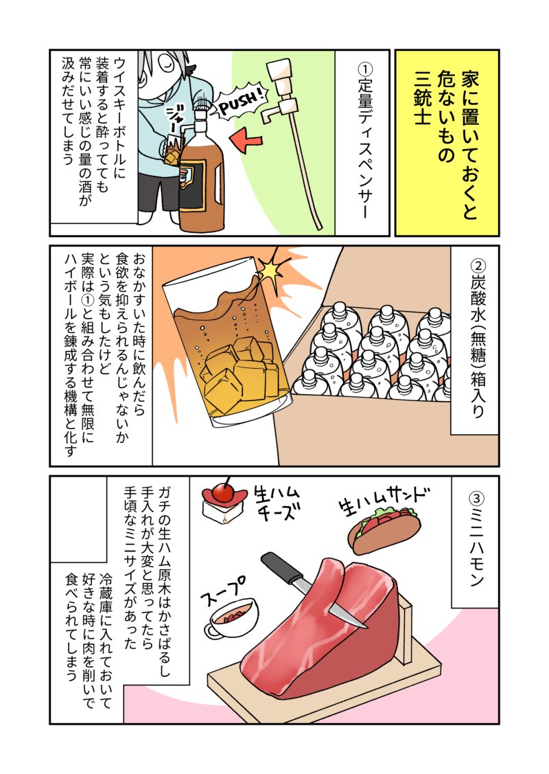 家においておくと危ないものたちの話(絵日記) 