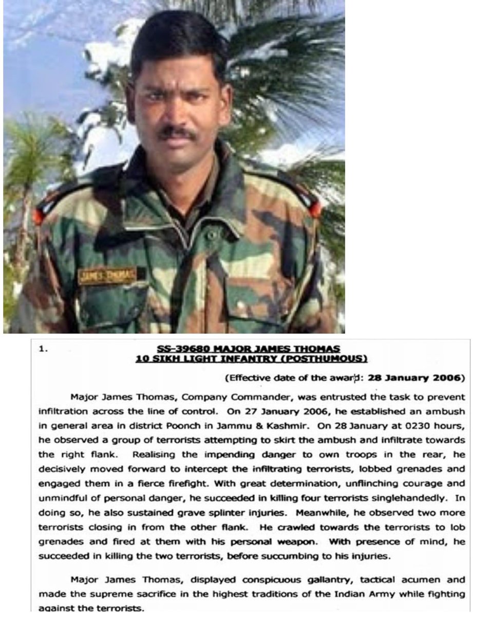 priority_n's tweet photo. 17 years ago in 2006 at Poonch,J&K he gave his Ultimate Sacrifice fighting terrorists,leaving behind his #VeerParivaar for we all.
Join me in paying Homage to
MAJOR JAMES THOMAS
KIRTI CHAKRA
10 SIKH LI
on his Balidan Diwas today
बस इतना याद रहे,एक़ साथी और भी था
#KnowYourHeroes https://t.co/mUXmZ6xPHH