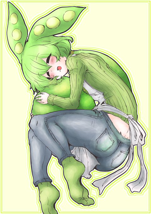 #どんどん土曜日ずんだもん 
今日の縦セタGパンエプロンです 