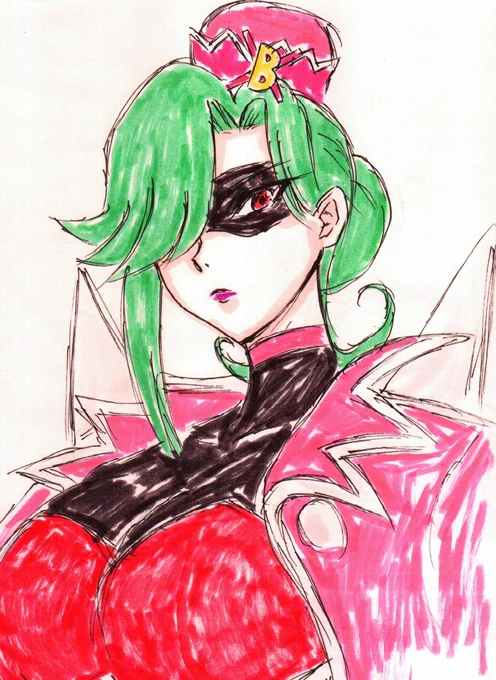 寝起きに描いたセクレトルー。色が滅茶苦茶。 
