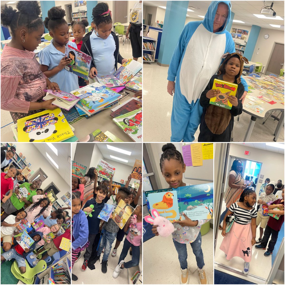 WashingtonElem5's tweet photo. Thank you @PepsiCo for the generous donation of books to our scholars! What a great way to end Literacy Week. We dressed as our favorite book character and read books all day! @NorthRegionELA @SavvyShark_AP #FLliteracyweek #LiteracyWeek @Barbara_James7 @LeroyKelsonIV https://t.co/6FxYfRyiTj