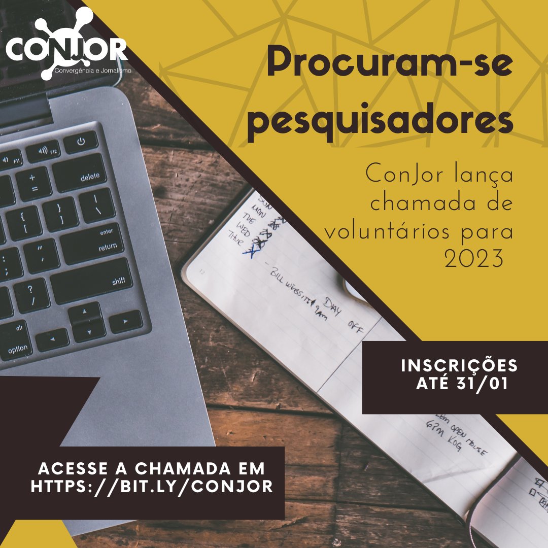 Você é estudante de graduação da UFOP e se interessa por pesquisa? 
Então se liga nessa dica: o ConJor está com uma chamada para pesquisadores voluntários aberta.