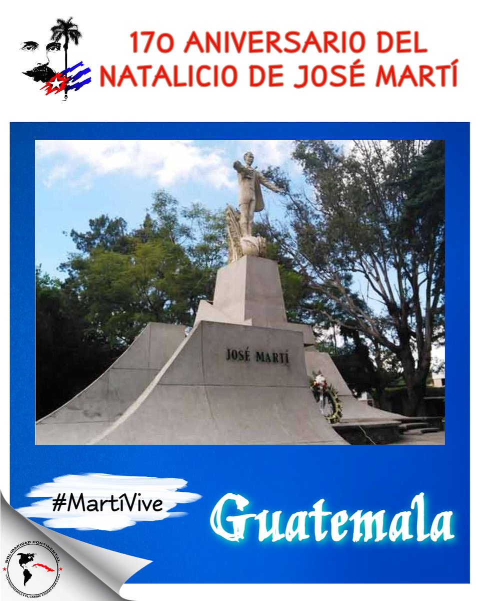 1⃣7⃣0⃣ aniversario del natalicio del Héroe Nacional de 🇨🇺 Cuba

#MartíVive 

@Fidel68931792 @Alexey38579870 @Juan_de_Cuba @EricGut92632804 @UJC_CCPCC @JuanMan60432348 @NiurkaGarcaDaz1 @jovenesconcuba @vargasyumilka