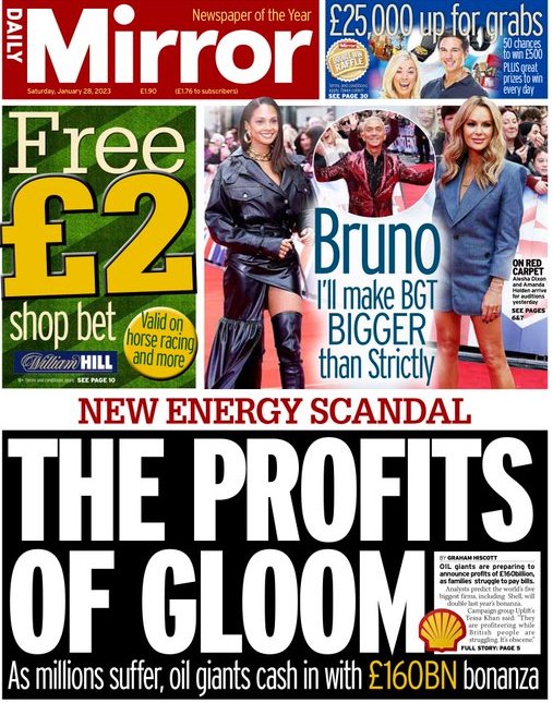 .
As the tories wouldn't extend the windfall tax on the energy companies' Windfall profits, oil companies are heading for a £160bn profits bonanza - while the rest of us struggle to pay our heating bills...

#R4Today #BBCBreakfast #BBCAQ #ToriesUnfitToGovern #ToriesOut205
.