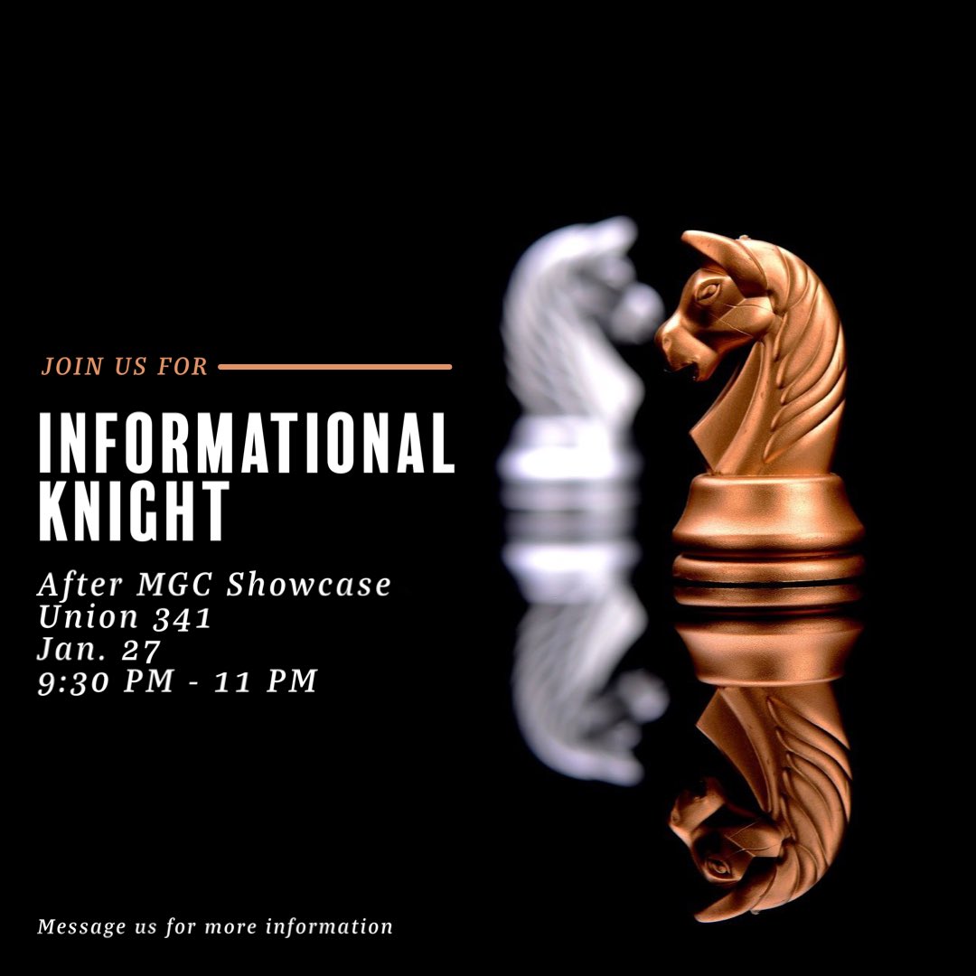 Find out what it takes to become a brother of Omega Delta Phi! We have Informational Knight at Union 341 after MGC Showcase 🛡️⚔️