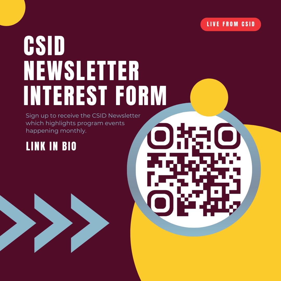 CMUCSID's tweet image. The Center for Student Inclusion and Diversity is implementing a monthly newsletter subscription! This newsletter offers recaps, updates, reminders, and new information and opportunities within our center and within other offices and student organizations. Use QR or link in bio!