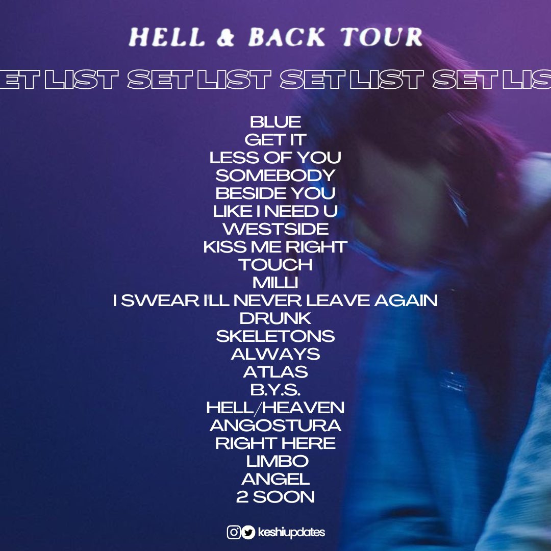 keshi updates on Twitter "🎤 Here is the setlist for keshimusic's 