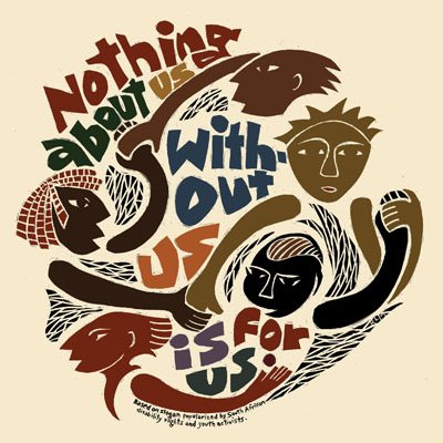 BLopezWagner's tweet photo. Welcome to @equitablecomms 101 folks: Professora @minsd is in the house, her lesson is on repeat to share that #DEIJisActuallyaVerb. #equitablecomms🔥I'm pairing her #hottake w/this gorgeous Ricardo Levins Morales @rlmartstudio art (buy it!).  Drop artwork+songs that match theme. https://t.co/5dZlyaghCr