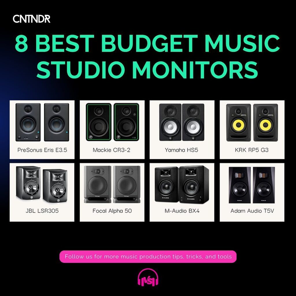 8 Best Budget Music Studio Monitors! Looking for new studio monitors to add to your studio? These 8 options are great and won’t break the bank! #studiogear #musicstudio #studiomonitors #producerlife instagr.am/p/Cn7-XNPvbEr/