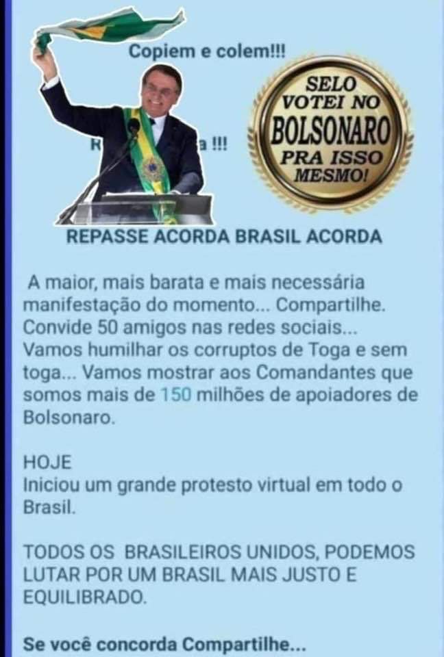 Eu votei!!! Mostre que você também votou!!! Acorda Brasil🇧🇷🇧🇷