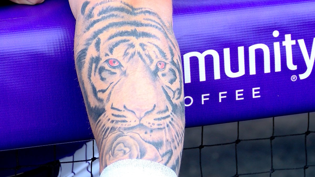 By the way...here's a closer look at new LSU Tiger Tommy White ...and his  new Tiger tattoo #LSU @tommywhite44, image size:1200x675