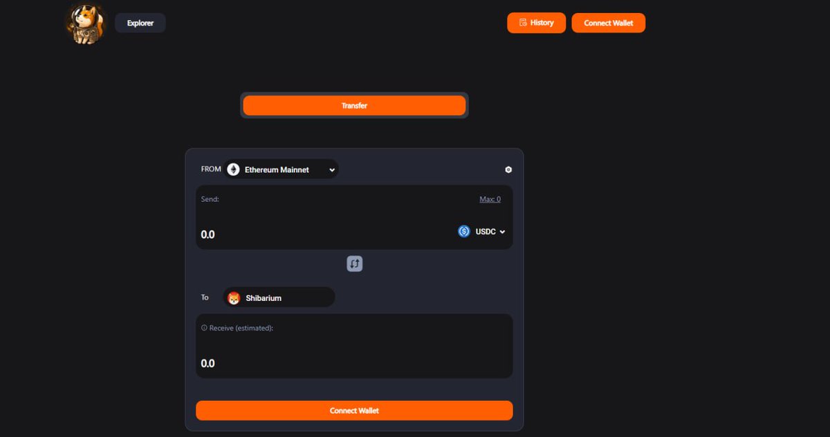 A preview of our Shibarium bridge V1. Obviously, the bridge isn't functional ATM since Shibarium isn't live yet. 

We have added an array of supported chains such as Binance Smart Chain, Ethereum Mainnet, Avalanche, Arbitrum One, and more.