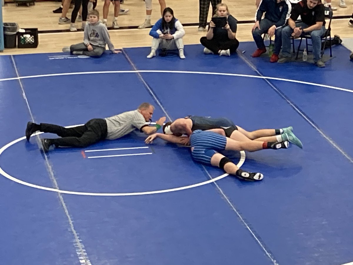 BobFloth_FPS's tweet image. Why are small schools great?  When your 195 lb senior wrestler is dominant in his last home invite and his loudest cheering section are his @FreemanFootball teammates on the @Freeman_BB team! #freemanfalcons