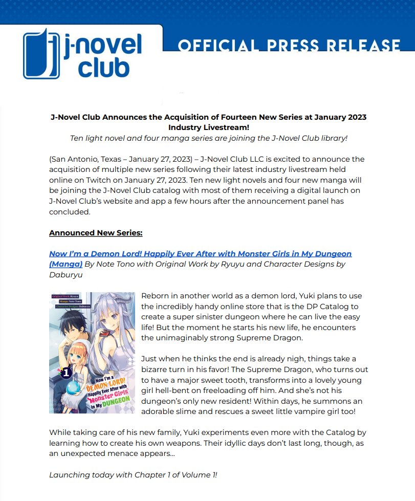 J-Novel Club Announces Fourteen New Light Novel Series