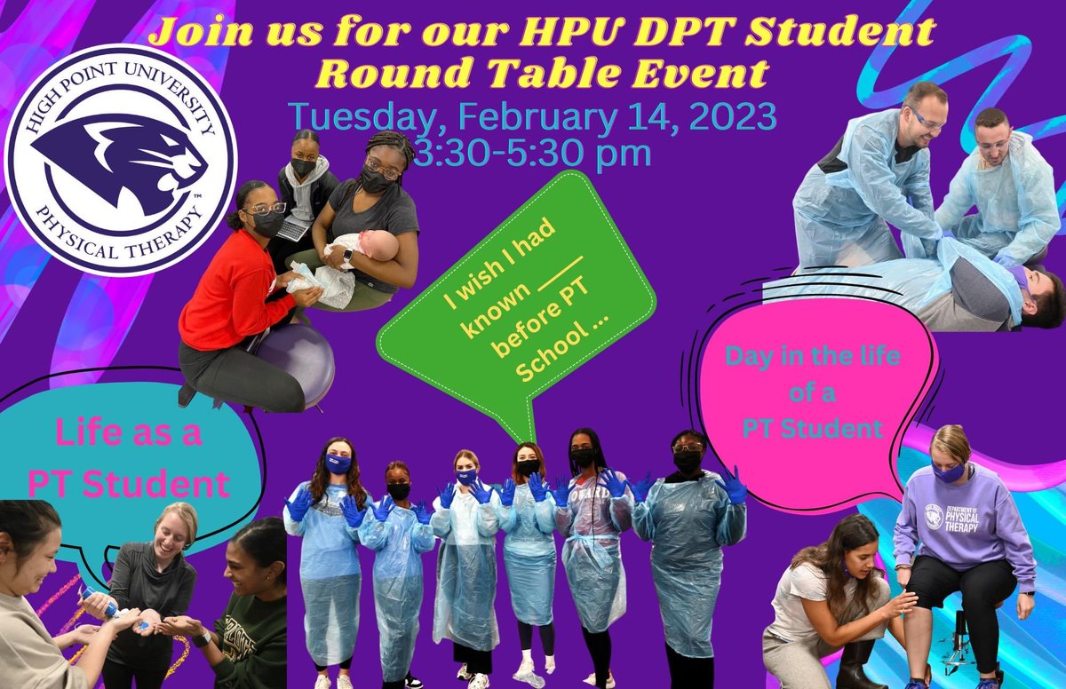 Kevin Ford (@ford_kr) on Twitter photo 🙋♀️Considering becoming a #PhysicalTherapist❓We want 🫵to attend our <a href="/hpu_dpt/">HPU Physical Therapy</a> STUDENT ROUND TABLE EVENT!!
Ask current & former students what #dptschool IS ALL ABOUT
#dptstudent #ptstudent #ptschool <a href="/HighPointU/">HighPointUniversity</a>
Register for link:
highpoint.co1.qualtrics.com/jfe/form/SV_5t… 🙋♀️Considering becoming a #PhysicalTherapist❓We want 🫵to attend our <a href="/hpu_dpt/">HPU Physical Therapy</a> STUDENT ROUND TABLE EVENT!!
Ask current & former students what #dptschool IS ALL ABOUT
#dptstudent #ptstudent #ptschool <a href="/HighPointU/">HighPointUniversity</a>
Register for link:
highpoint.co1.qualtrics.com/jfe/form/SV_5t…