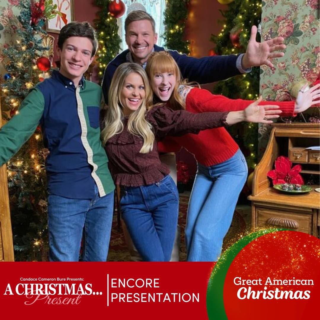 🔔Starting NOW on @GAfamilyTV—
🎄 #AChristmasPresent  ✝️
w/ @candacecbure & #MarcBlucas
Nominated for 3 @movieguide Awards!! 
#ChristmasMovieFridays🎄‼️
💙❄️🎬
#GreatAmericanWinter
@billabbottHC #GreatAmericanFamily #WelcomeHome #StoriesWellTold #Greatfuls