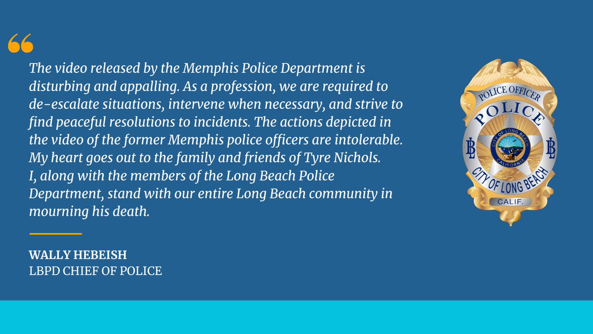 A message from Chief of Police Wally Hebeish ⤵️

<a href="/LBPDChief/">Chief Wally Hebeish</a>