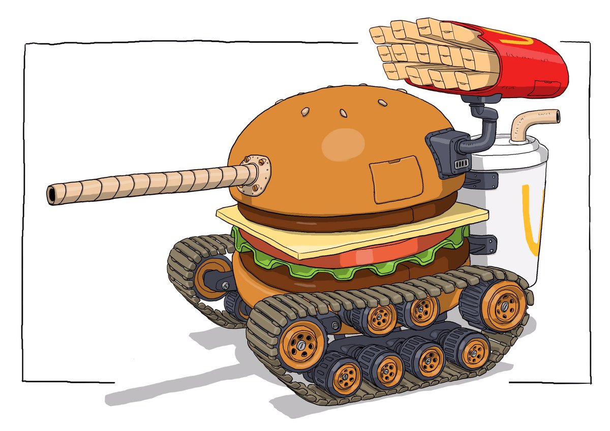 「Hamburger Tank#メカ #イラスト #illustration  #」|がとりんぐ三等兵のイラスト