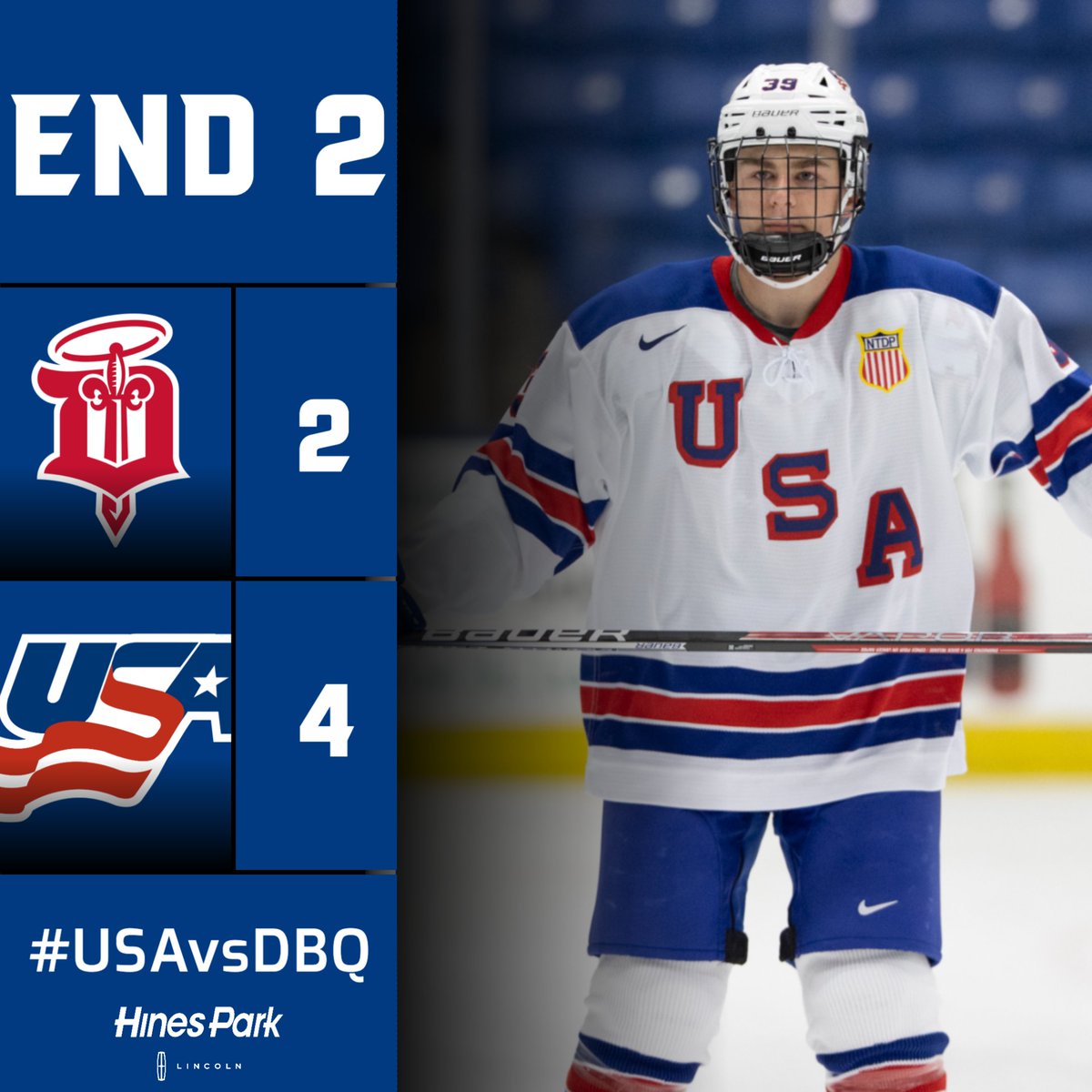 USAHockeyNTDP's tweet photo. 2⃣0⃣ minutes to close this one out!

#USAvsDBQ https://t.co/0o0ZiYdZYK