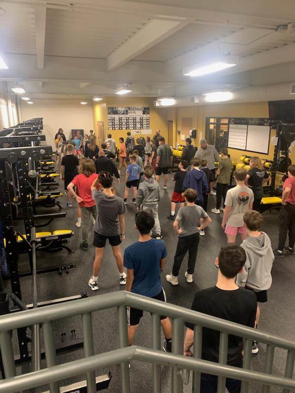 Very bright future 😎!  These @CameronSchools Middle school kiddos are getting better.  #EAT #HWPO #Dragonstrong Appreciate these young athletes & their families.   Shooting for 60 Monday! @camerondragonfb