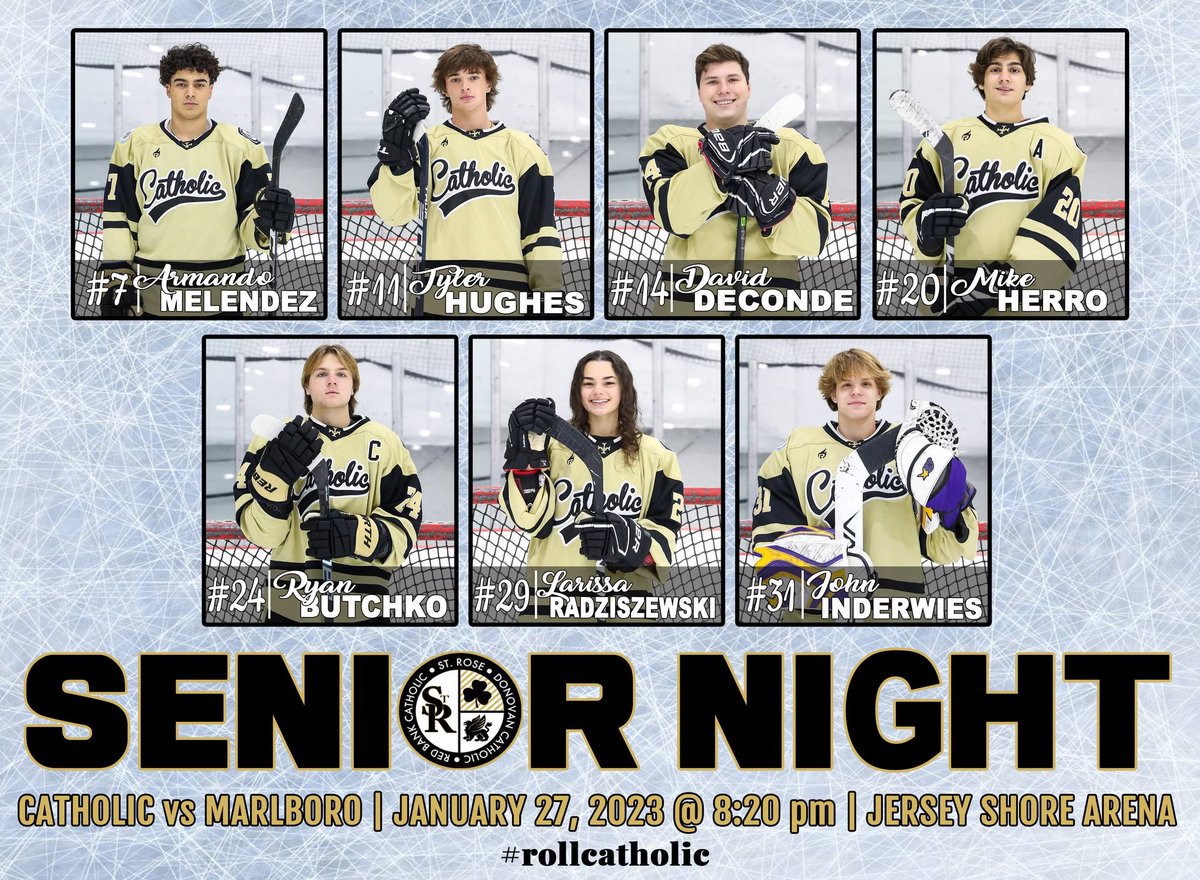 Congrats to the Catholic Hockey Team Seniors!! May God bless them with bright futures and guide them always! Congrats!!! Go Catholic!!