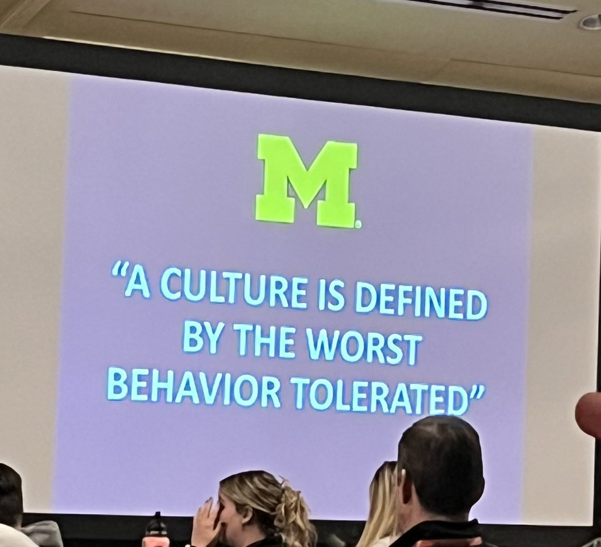 It was a pleasure to get the opportunity to listen to one of the greats, Carol Hutchins (former University of Michigan Softball Coach) speak on culture today. 
Wins do not come without culture… She had 1700+ wins.
Set the bar high!