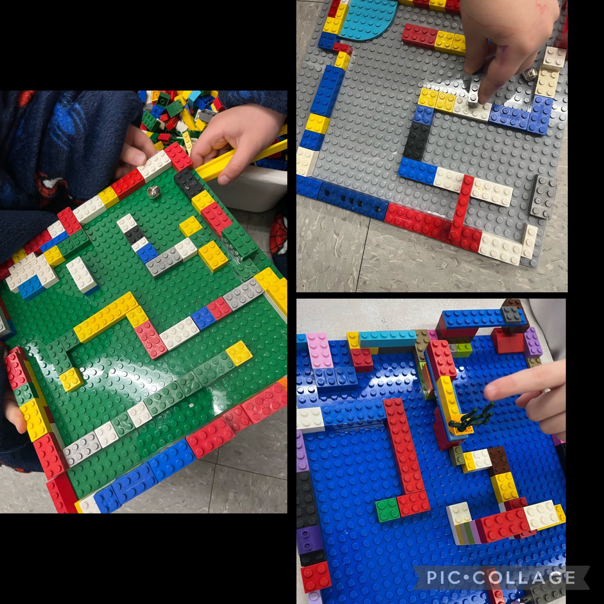 SimonsenTeach's tweet photo. Lego Maze Challenge!! We used magnets to guide a little bell around our creative mazes 🧲 https://t.co/0or44vSo13
