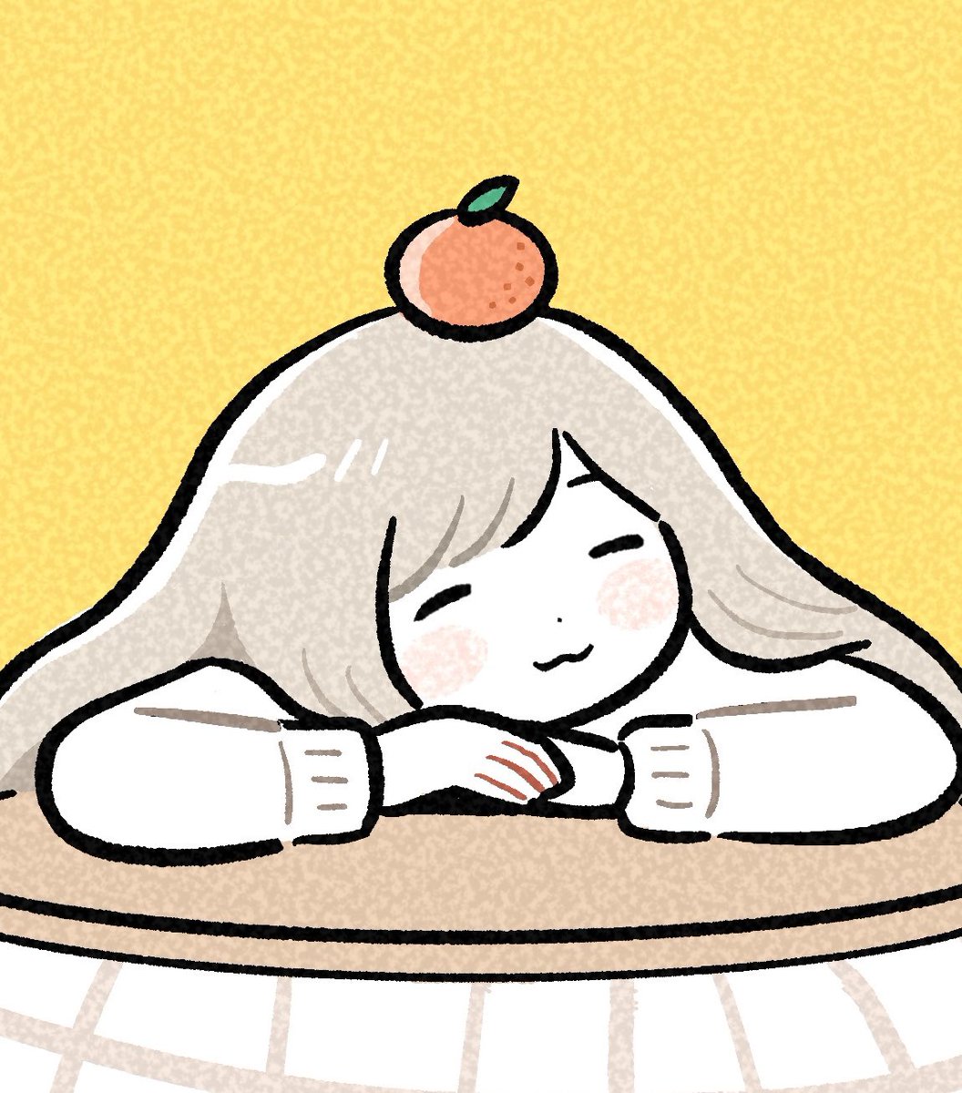 1girl solo food on head food object on head fruit long hair  illustration images
