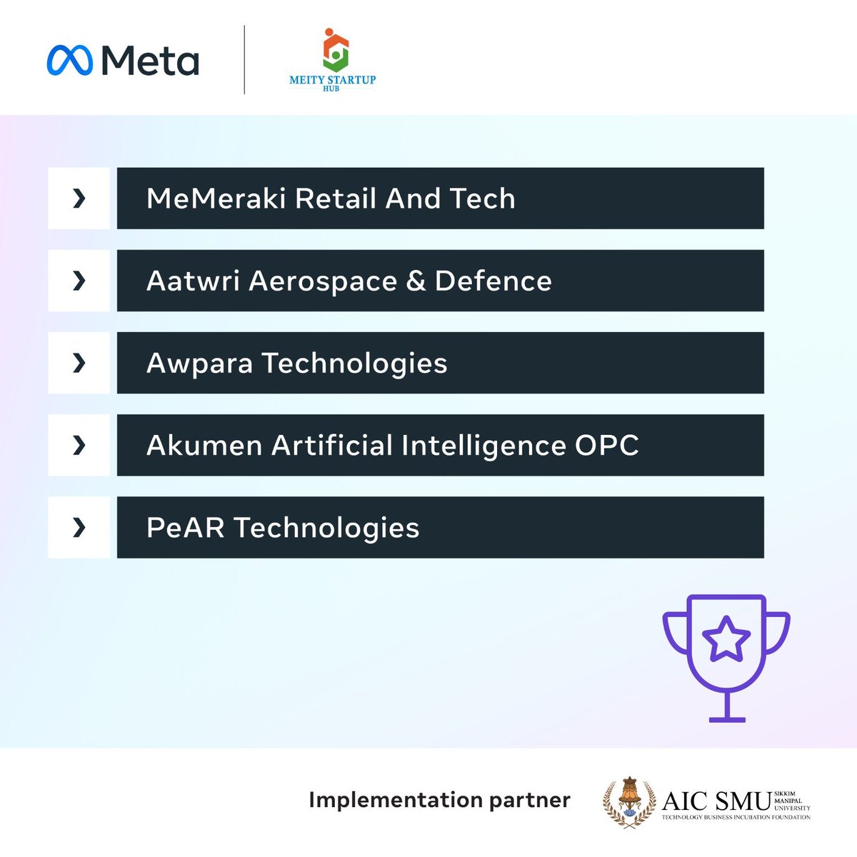 Ministry of Electronics and Information Technology and Meta announce list of 120 startups & innovators for #XRStartupProgram in New Delhi . 

@GoI_MeitY   @MSH_MeitY