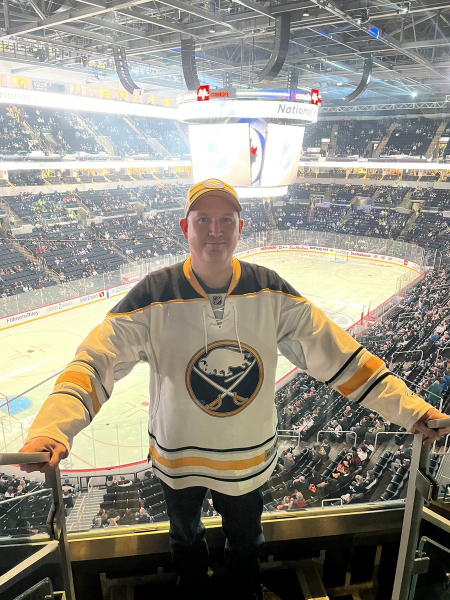 Bulldogs_96's tweet photo. Such a great night out watching the @BuffaloSabres win in Winnipeg. Worth the white knuckled drive through a snow storm to see them grab their fifth straight win. #GoSabresGo #Sabres https://t.co/WAAKHyAuDT
