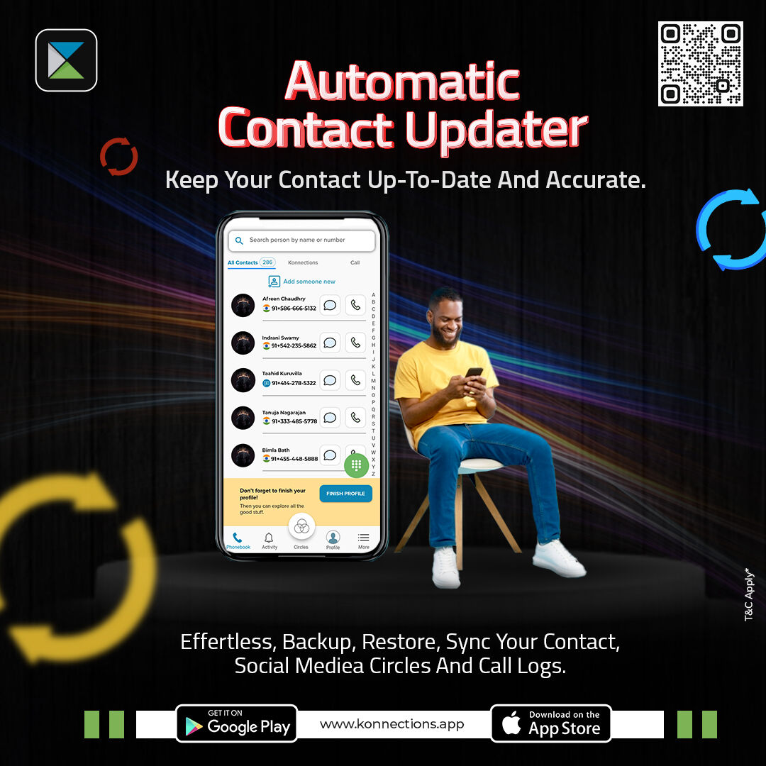 konnectionsapp's tweet photo. Keep your contacts up-to-date and accurate

Effortlessly backup, restore &amp; sync your contacts, social circles, and call logs to all your devices with cloud storage

App available on Play Store &amp; App Store
Get Konnections today! https://t.co/XGwLlCQx7p
#konnection #socialphonebook https://t.co/O5PQCbeGhp