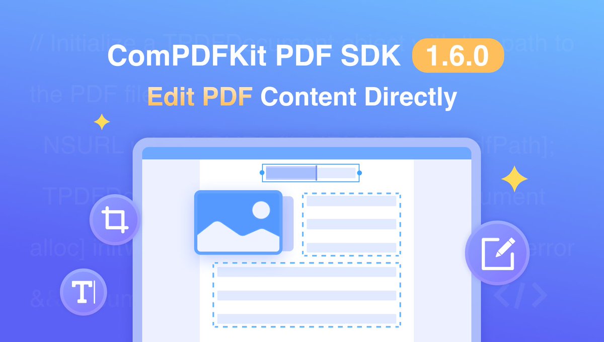 compdfkit's tweet image. ComPDFKit PDF SDK 1.6.0 — Edit PDF Content Directly

Version 1.6.0 of ComPDFKit PDF SDK has been released! Editing PDF content is supported. Make it possible for kinds of app users to edit PDFs directly. 
compdf.com/blog/compdfkit…
#PDF  #editpdf  #pdftoword