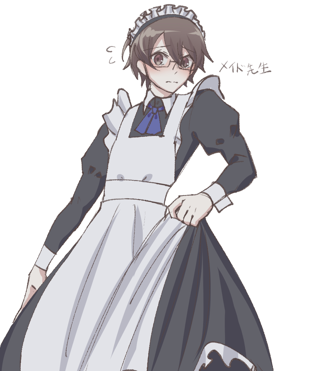Ase10eu10's tweet photo. ※女装注意
先生にメイド服を着てもらった（煩悩） https://t.co/W64n8SV6X0