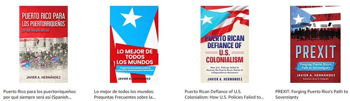 PRexitBook's tweet image. Saludos! En esta página de @AmazonKDP podrán conseguir todos mis libros sobre Puerto Rico, la soberanía y la lucha por la libertad. Disponibles en eBook e impresos: amazon.com/stores/Javier-…
@PIPtwitteando @JuventudPIP @juvnacpr @somosaccionpr @minhpuertorico @elmappr @DiasporaPIP
