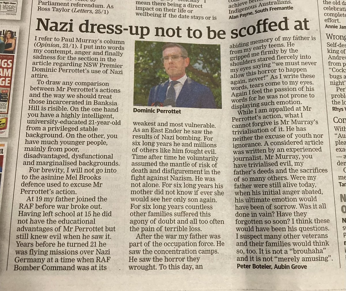 Davekellymp's tweet photo. Powerful letter in today’s ⁦@westaustralian⁩ https://t.co/tqZAajwIMv