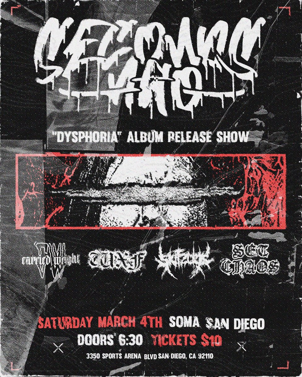 ‘DYSPHORIA’ ALBUM RELEASE SHOW

Saturday March 4th @ SOMA 

Buy tickets here: bit.ly/3wAvanp