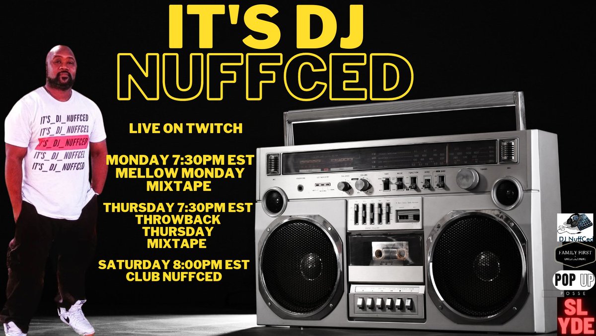 ItsDJNuffCed's tweet photo. Early set 12pm est
https://t.co/jEyTlxDMiq
fam1stcrewπ―πͺπΏπ―πͺπΏπ―πͺπΏπ
#hip-hop
#oldschool
#throwbackthursday
#nuffcedit
#nuffced
#clubnuffced
#popupposse
#twitchstreamer
#twitchaffiliate
#rnb
#twitchdj
#slyde
#vibetribe https://t.co/w4o4ISSyRz