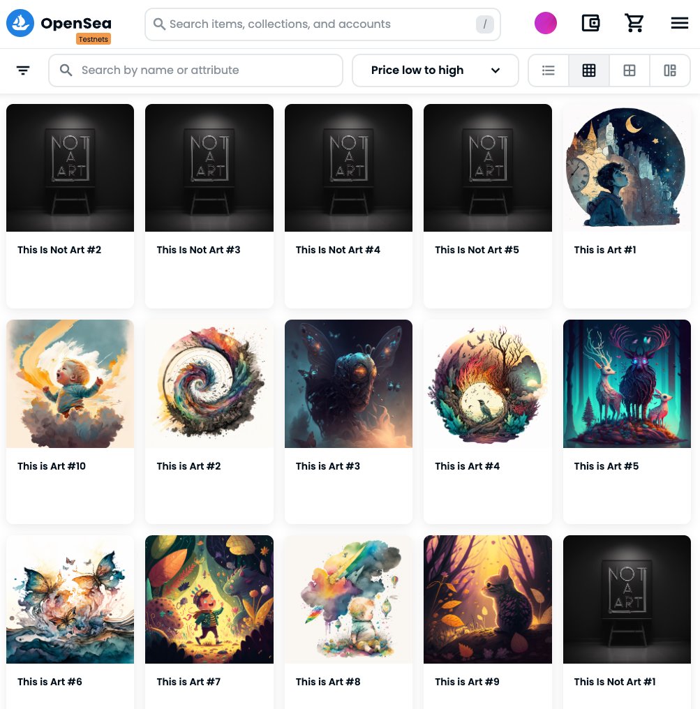 My 1st entry for <a href="/ClaireSilver12/">Claire Silver 🌸</a> #3: ICBINA (aka I Can’t Believe It’s Not Art!). AI Art embraces the beauty of randomness, chaos and unpredictability. ICBINA leans into these ideas, and the final product will be an artifact of the controversy of AI art. 

testnets.opensea.io/collection/icb…