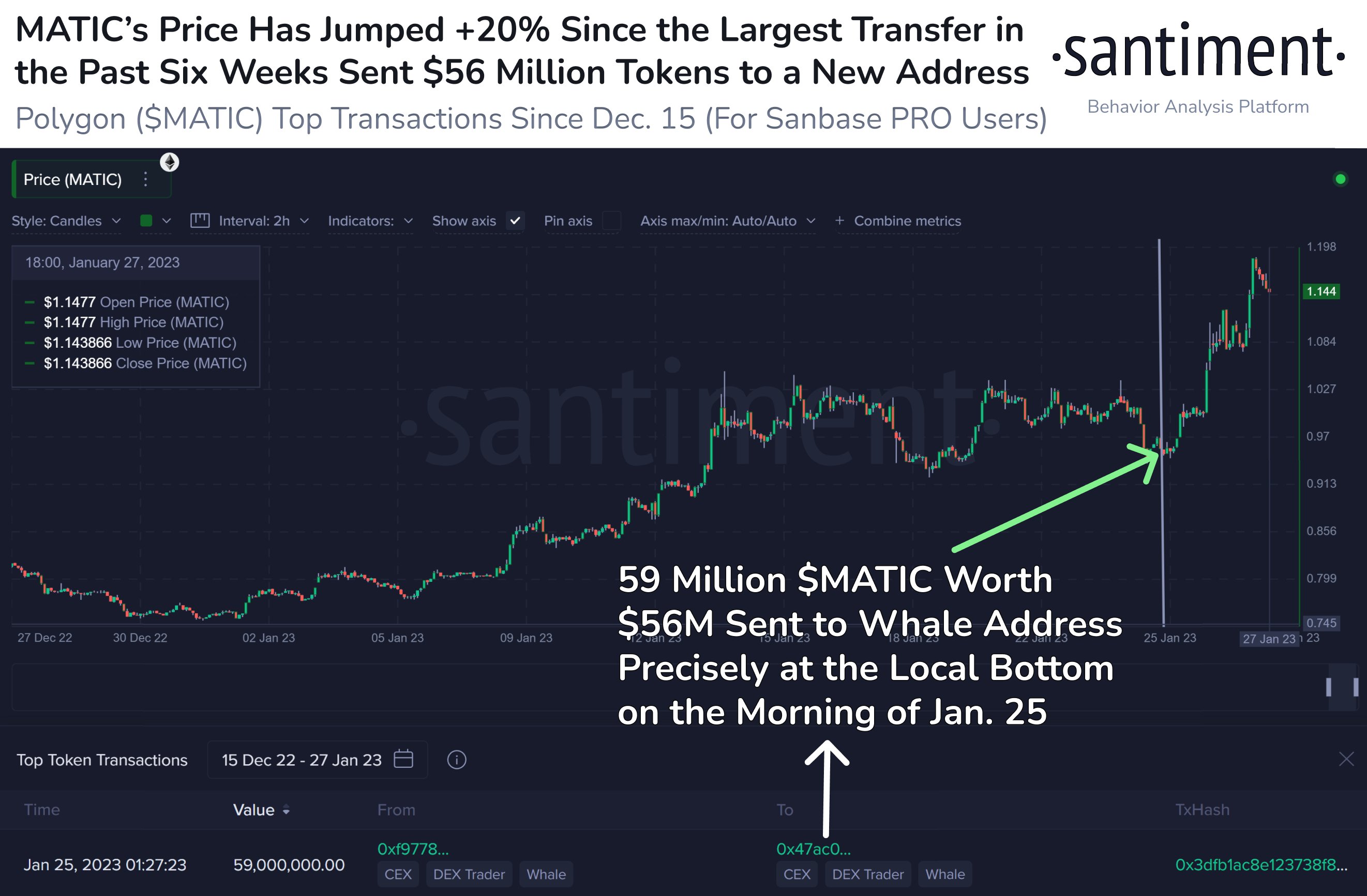 Santiment Polygon whale