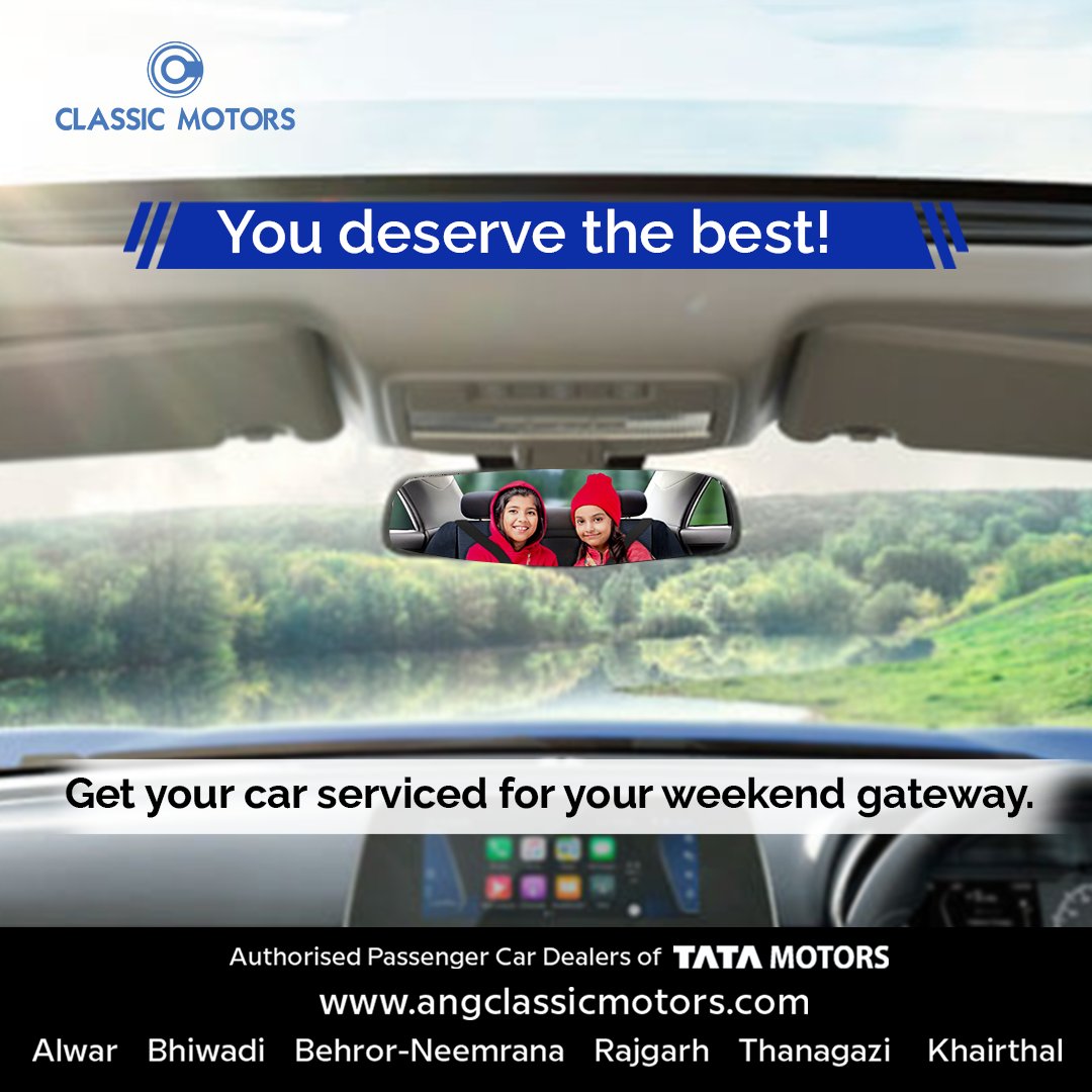 Your perfect weekend gateway is one service away. Welcome to our #3mcarcare for all car service related operations. 🔨

#classicmotors #tatamotors #tatamotorscars #tatamotorspassengervehicles #tatamotorselectricvehicles #servicecenter #carcare #carservice #servicestation