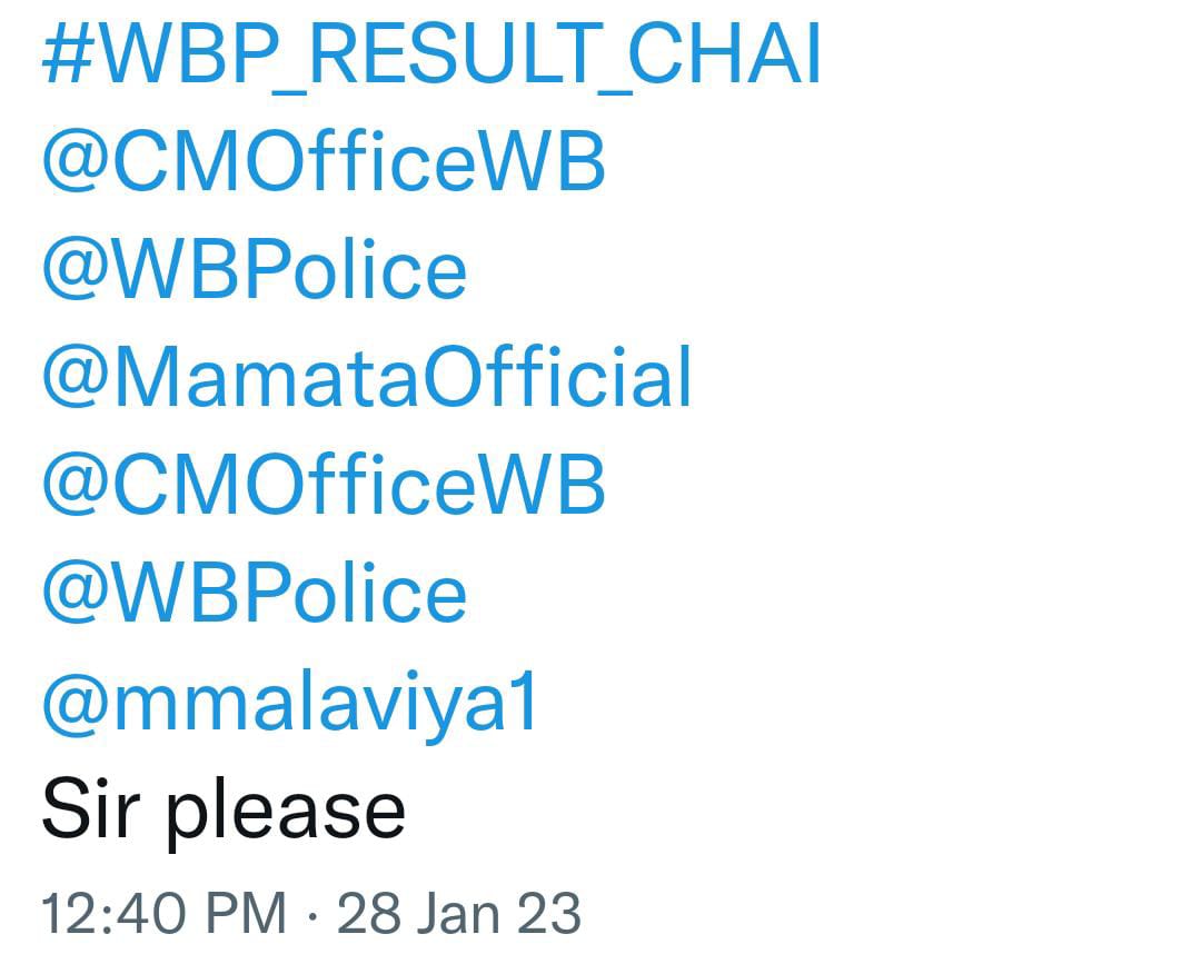Suchitr61127570's tweet photo. Wbp result chai https://t.co/ompY8rKtKE