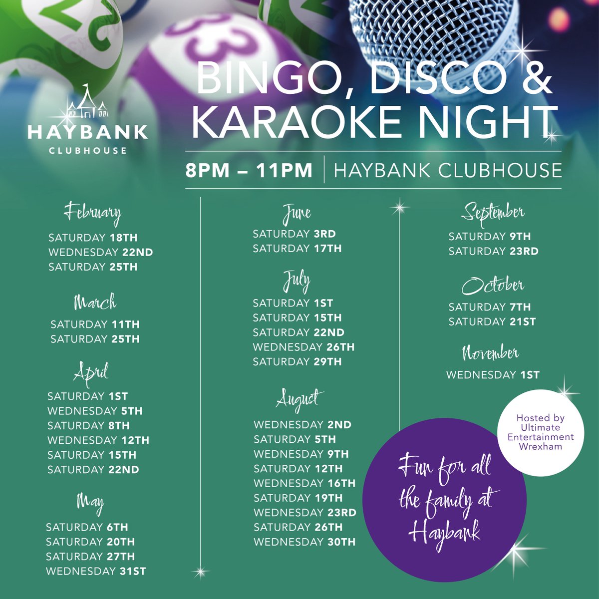 Our ever so popular Bingo, Disco &amp; Karaoke nights are part of our 2023 plans, make them part of yours too!

Starting next month and running throughout the year, be sure to join in with the shout-outs, dancing and sing-alongs! 🤹‍♂️🎶🎤