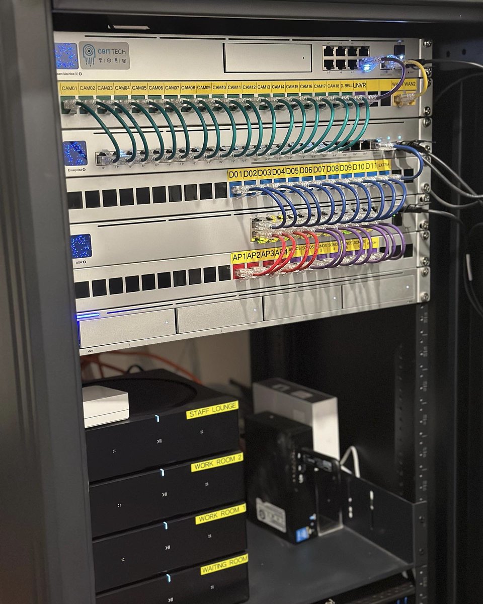 GbitTech's tweet image. @Ubiquiti UniFi Protect / UniFi Network #Ubiquiti #unifiprotect #unifinetwork #wiring #rack #it #technology