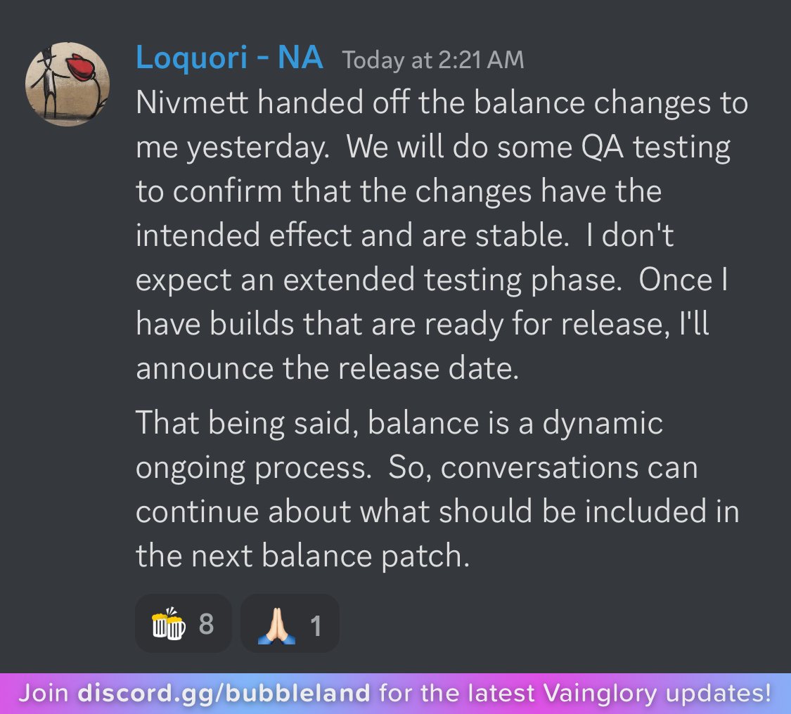 TeamBubbleland's tweet image. Vainglory 4.14 balance changes have been locked in. Now awaiting release with new iOS, Android, PC, and Mac versions.