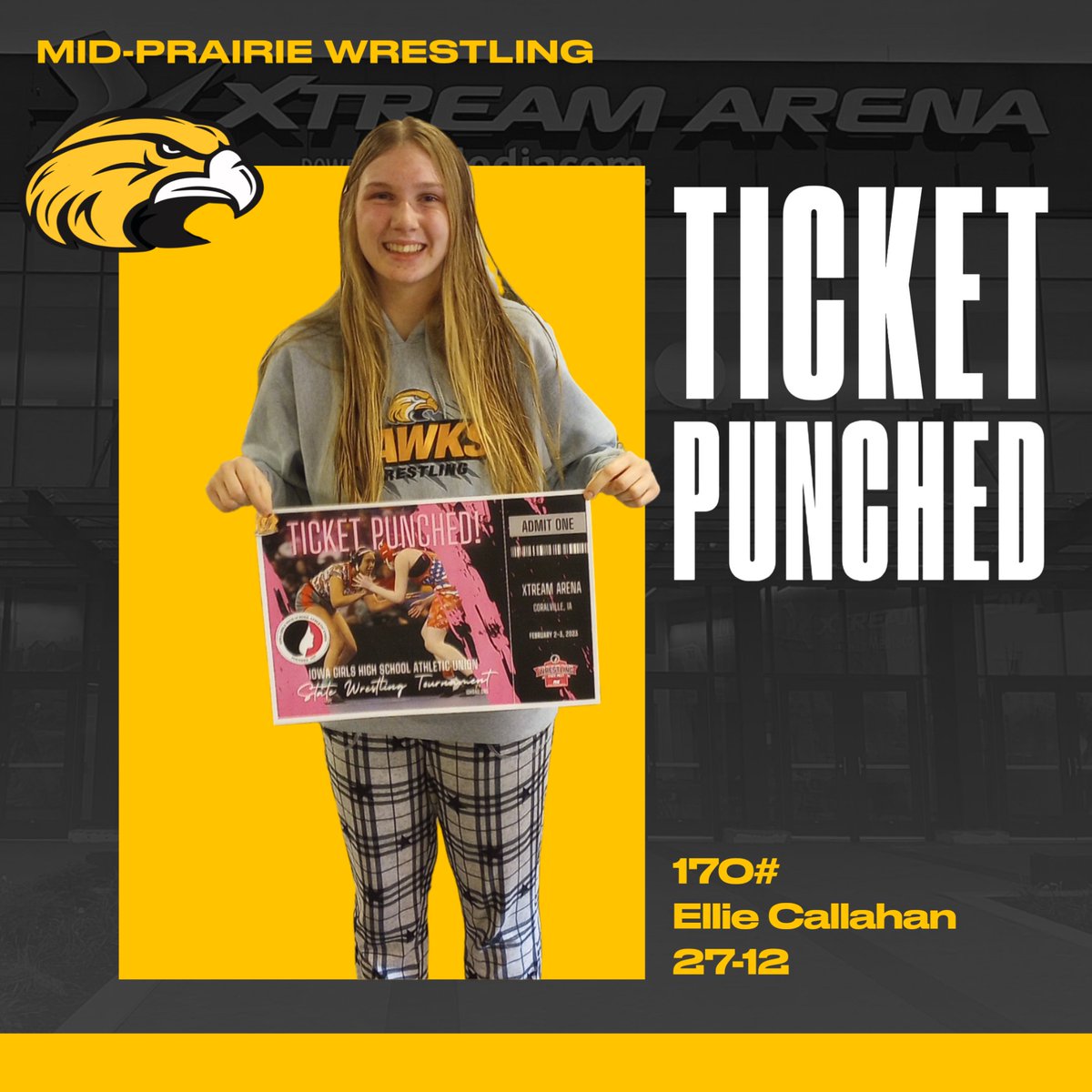 Grace Conway, Mia Garvey and Ellie Callahan advance to the inaugural <a href="/ighsauwrestling/">IGHSAU Wrestling</a> State Tournament next week with 3rd place finishes in their brackets! 🐥🧷🤼‍♀️

#mphawks