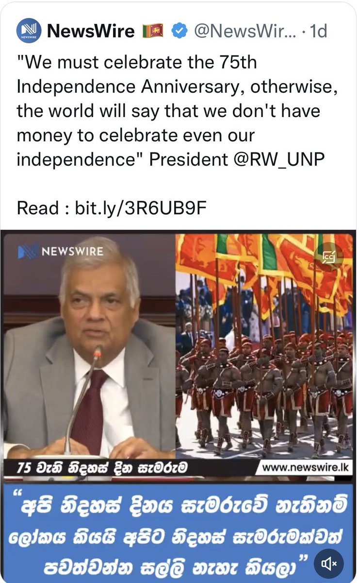 “If we don’t celebrate independence the world will think we have no money”…dur…if we don’t hold elections the world will think we have no democracy to celebrate! #බොක්කෙන්මlankan