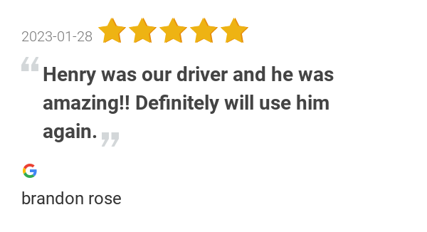 executivecarlax's tweet photo. New 5.0-star Review: "Henry was our driver and he was amazing!! He was in communication with us at all times, he... https://t.co/CI8pGAPnWB