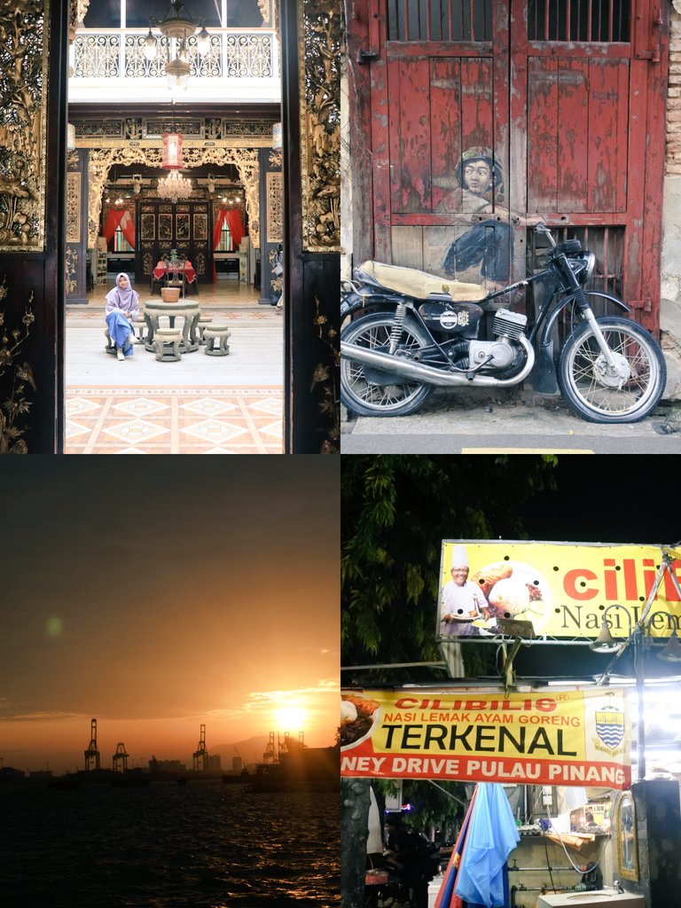 mellmil's tweet photo. @nurdiyansah Desember 2019, ±1 bulan sebelum pandemi. 

Bersyukur sempat menyusuri Penang Street Art: situs warisan dunia UNESCO, menikmati sunrise Padang Kota Lama, &amp; berpose di Pinang Peranakan Mansion sambil berkontemplasi. Ah, tak lupa memanjakan lidah dg kuliner khas hasil akulturasi 🤤 https://t.co/Ca3bYIgli2