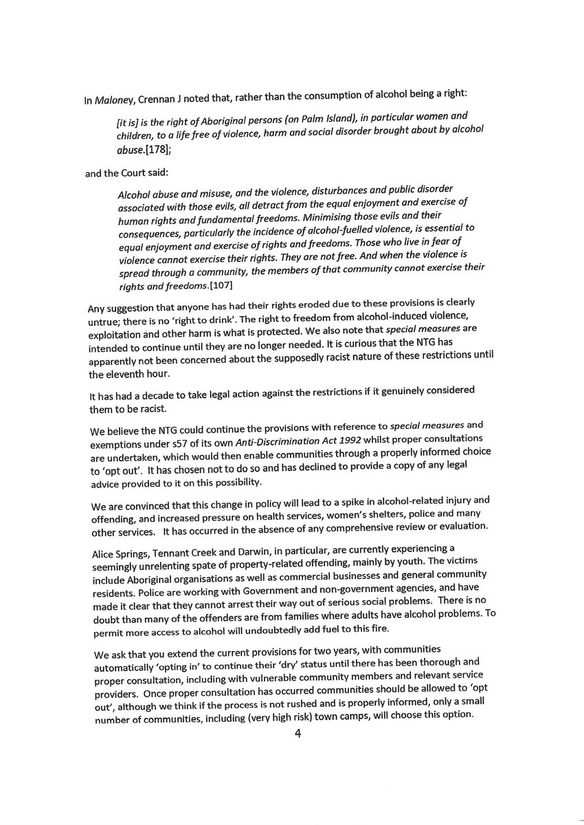 The letter Minister Burney ignored back in June 9th 2022 from Central Australian Voices calling for action so as to overt the current crisis.