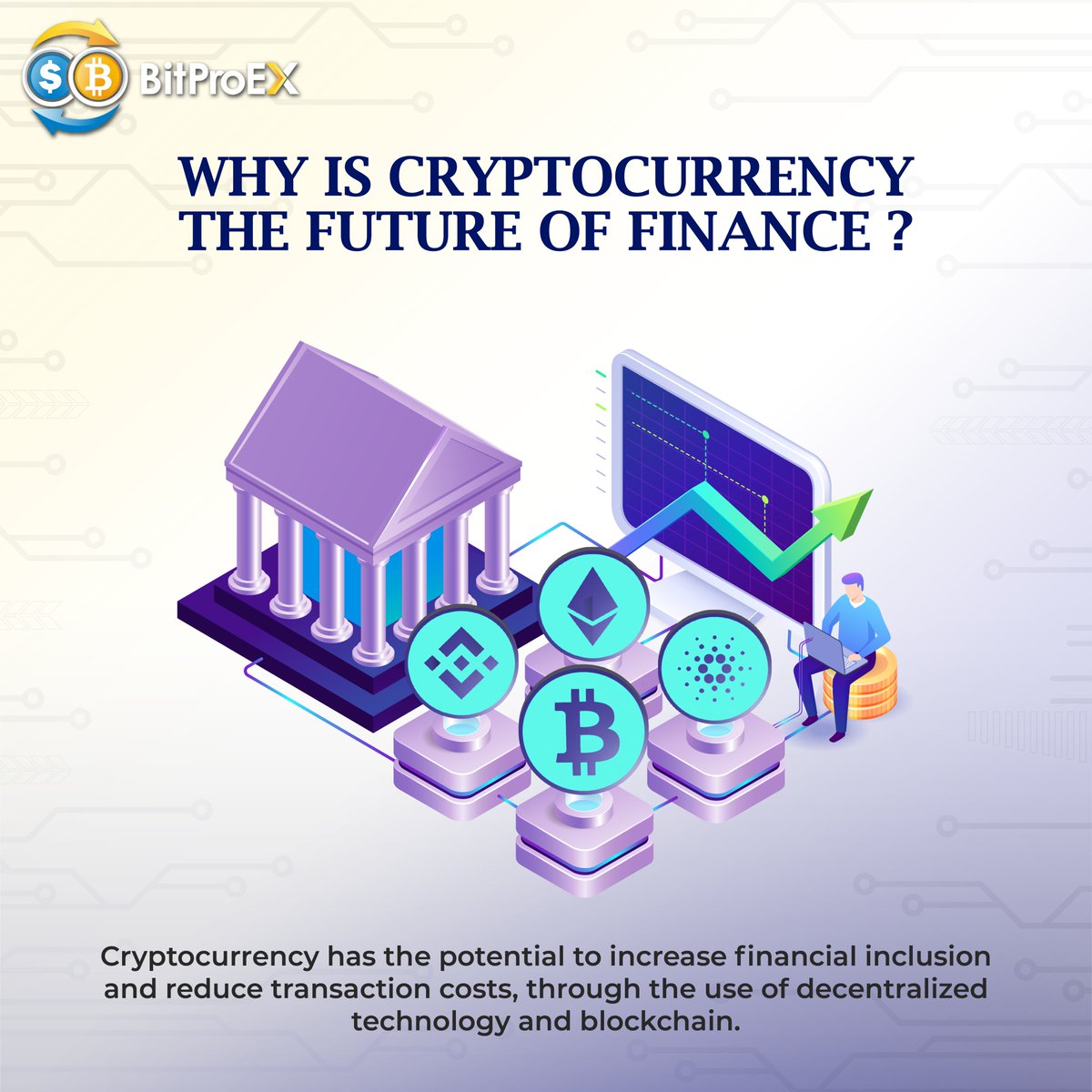 bitproex's tweet image. It offers more security and privacy compared to traditional methods of financial transactions.

#bitproex #bitpro #futureoffinance #crypto #cryptocurrency #future #explore